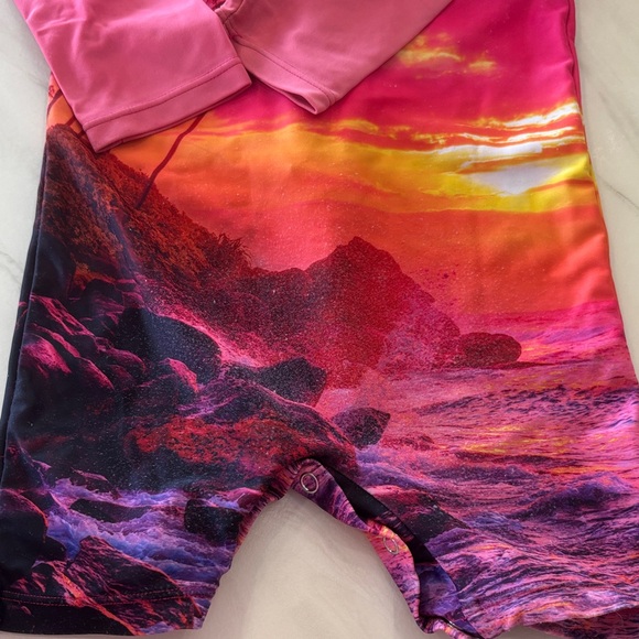 Nano Pink and Orange Kids Swim Rashguard - Picture 2 of 2